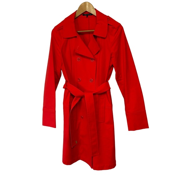 Theory Jackets & Coats Theory Stunning Red Ladies Trench Coat With